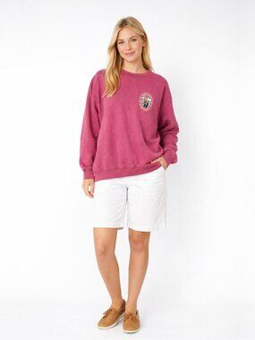 2/$30 Tribe Vintage Salty Dog Surf Shop Graphic Sweatshirt Red Medium #A2021